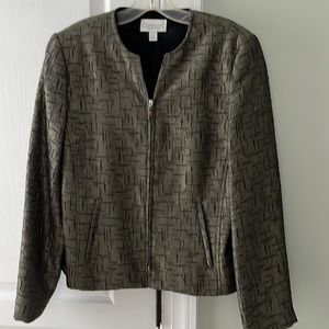 CONRADC COLLECTION Jacket Olive Green Size 8 Zips in front